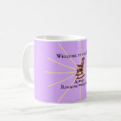 Mug Bienvenue Sur Notre Porche | Mauve | (Devant gauche)