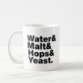 Mug Bière = Eau & Malt & Hops & Yeast. (Gauche)