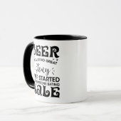 Mug "Bière parce qu'aucune grande histoire n'a jamais (Devant gauche)