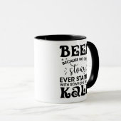 Mug "Bière parce qu'aucune grande histoire n'a jamais (Devant droit)