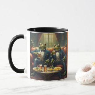Mug Bières et pop-corn de grenouilles anthropomorphes