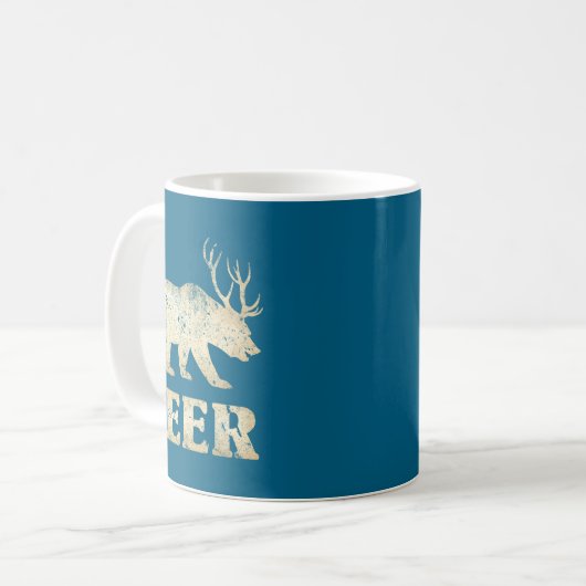 Mug Bières Vintage Bear Deer  (Devant gauche)