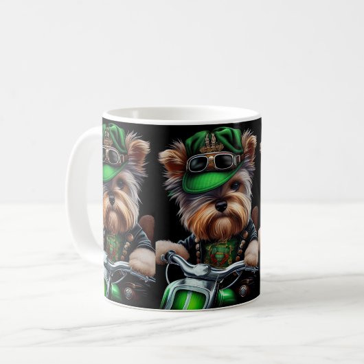 Mug Biewer Terrier Chien Conduite Vélo St. Patrick's D (Devant gauche)