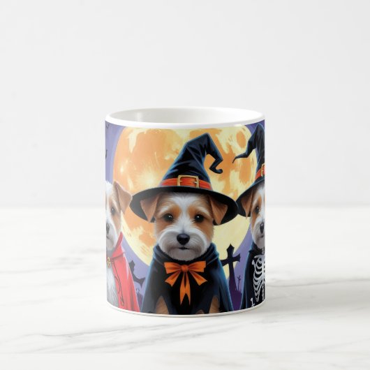 Mug Biewer Terrier Chiens Citrouille Halloween Funny (Centre)