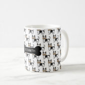 Mug Biewer Terrier Chiens de caricature avec os de chi (Devant droit)