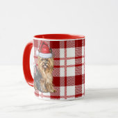 Mug Biewer Terrier Dog et un Red Holiday Plaid (Devant gauche)