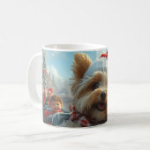 Mug Biewer Terrier Dog Roller Dessous de verre Noël (Devant gauche)