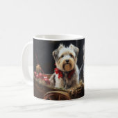 Mug Biewer Terrier enneigé Luge Décor Noël (Devant gauche)
