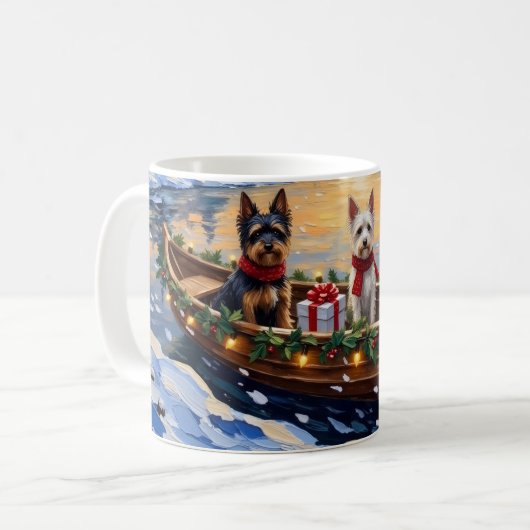 Mug Biewer Terrier Noël Bateau Vacances (Devant gauche)