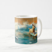 Mug Biewer Terrier Plage Surf Peinture (Devant droit)