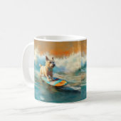 Mug Biewer Terrier Plage Surf Peinture (Devant gauche)