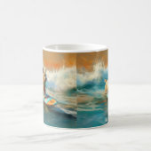 Mug Biewer Terrier Plage Surf Peinture (Centre)