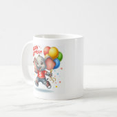 Mug Big Five Celebration : Elephant avec ballons aujou (Devant gauche)