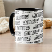 Mug Big Letters Modern Cool Simple Name Pattern