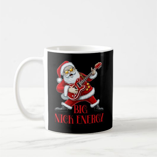 Mug Big Nick Energy Funny Christmas Père Noël Guitaris (Gauche)