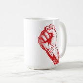 Mug Big Red lève le poing avec défi (Devant droit)