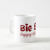 Mug Big Sis Happy Valentine Cute Cupid Typographie (Devant gauche)