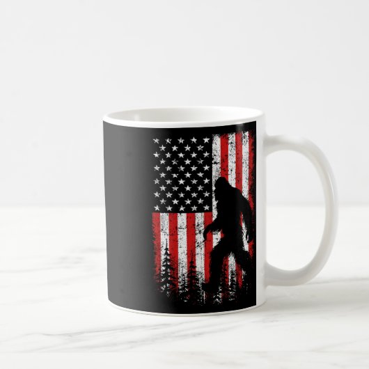 Mug Bigfoot 4 juillet Drapeau Américain Patriotique Ro (Droite)