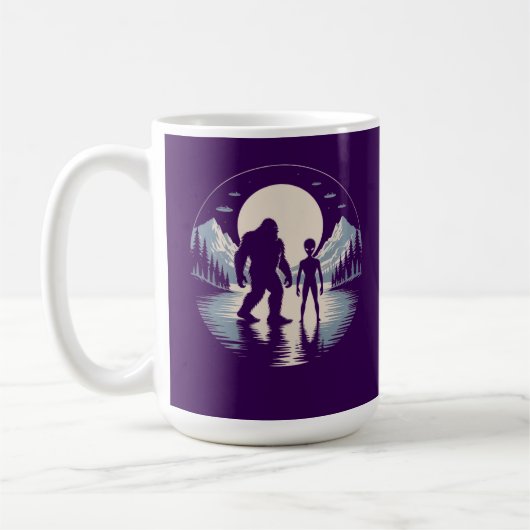 Mug Bigfoot Alien OVNI Cryptide Observation Paranormal (Gauche)