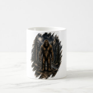 Mug Bigfoot au Clair de Lune Forêt Aquarelle Cryptide