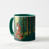 Mug Bigfoot Café de routine de jogging dans la forêt d (Devant gauche)