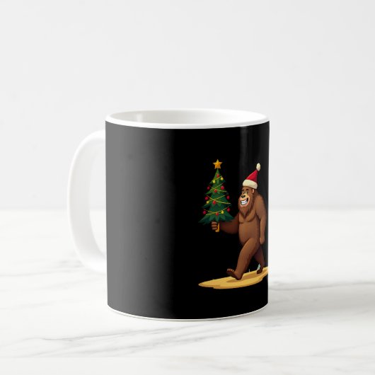 Mug Bigfoot Christmas Tree Santa Hat (1) (Devant gauche)