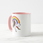 Mug Bigfoot drôle montant l'arc-en-ciel magique de (Devant gauche)