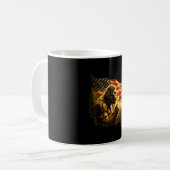 Mug Bigfoot drôle soufflant une fleur avec le drapeau (Devant gauche)