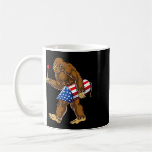 Mug Bigfoot Feux d'artifice 4 juillet Hommes Sasquatch