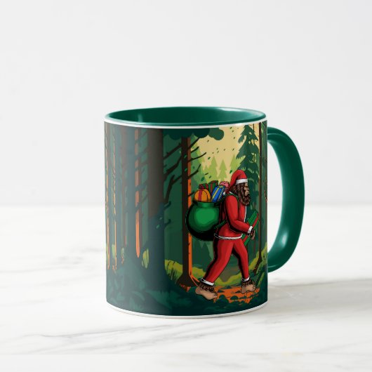 Mug Bigfoot Père Noël Forêt Livrer Des Présentations D (Devant droit)