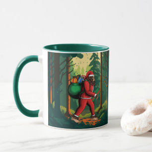 Mug Bigfoot Père Noël Forêt Livrer Des Présentations D