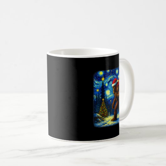 Mug Bigfoot Santa Christmas Starry Night Sasquatch Van (Devant droit)