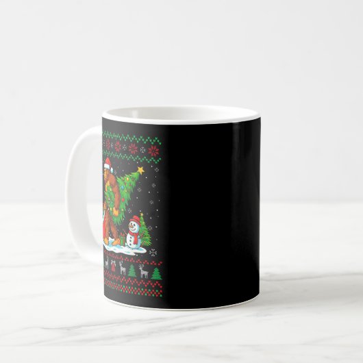 Mug Bigfoot Santa Ugly Christmas Tree Funny Xmas Light (Devant gauche)