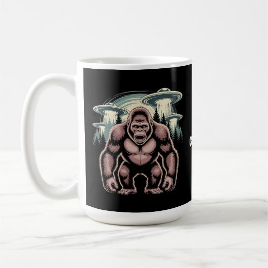 Mug Bigfoot Sasquatch Alien UFO Drôle Graphisme (Gauche)