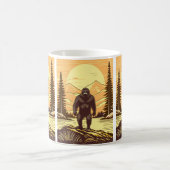 Mug Bigfoot Sasquatch Art Rétro (Centre)