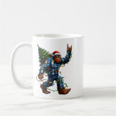 Mug Bigfoot Sasquatch Christmas Tree Santa Hat Lights (Gauche)