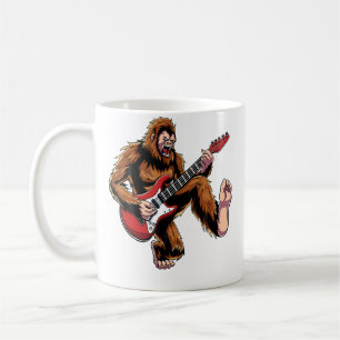Mug Bigfoot Sasquatch Jouant à la Guitare Électrique R