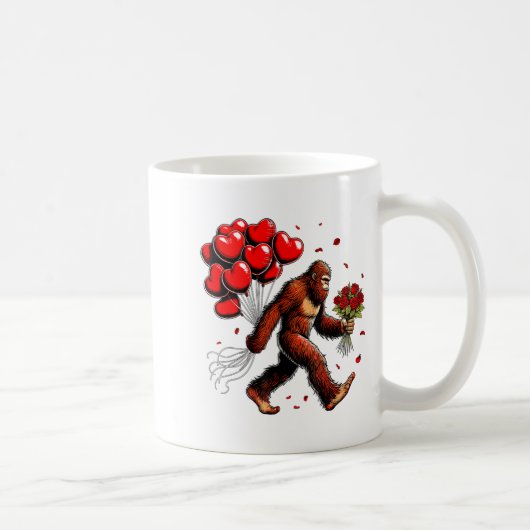 Mug Bigfoot Valentines Day Funny Sasquatch Hearts Love (Droite)