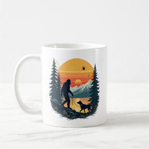 Mug Bigfoot Vintage Marche Chien Montagne Coucher de s