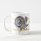Mug Bighorn Ram Animal art Aries Zodiac signe Monogram (Gauche)