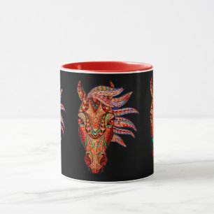 Mug Bijou de cheval cowgirl coloré noir brun rouge