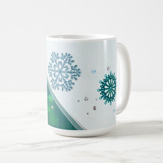 Mug Bijoux de flocon de neige 3D (Devant droit)