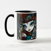 Mug Bijoux et ange de Vern Steampunk avec le familier (Gauche)