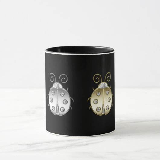 Mug Bijoux Ladybugs Gold Silver Diamond (Centre)