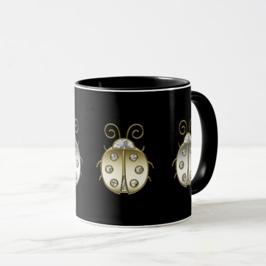 Mug Bijoux Ladybugs Gold Silver Diamond (Devant droit)