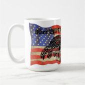 Mug Biker jusqu'au bout crâne USA Drapeau art patrioti (Gauche)