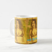 Mug bikini fille marcher sur la plage (Devant gauche)