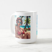 Mug Bikini rouge, lunettes de soleil et femme de Banda (Devant gauche)