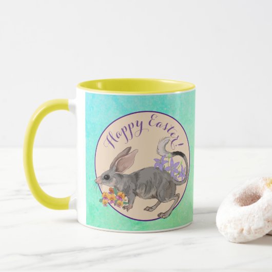 Mug Bilby de Pâques et fleurs australiennes heureux Pâ (Avec donut)