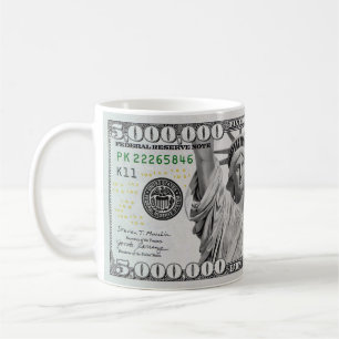 Mug Billet de cinq millions de dollars